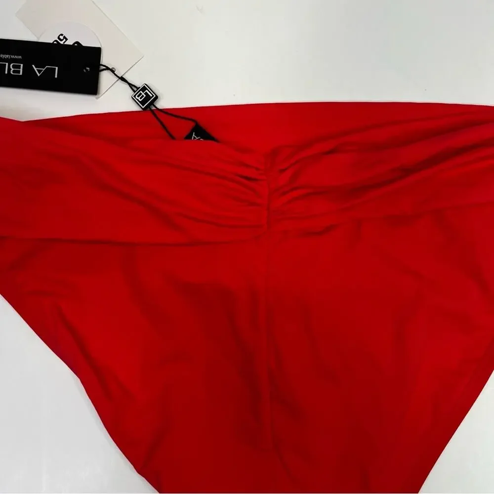 La Blanca Shirred Band Hipster Island Goddess Swim bottoms guava - 16